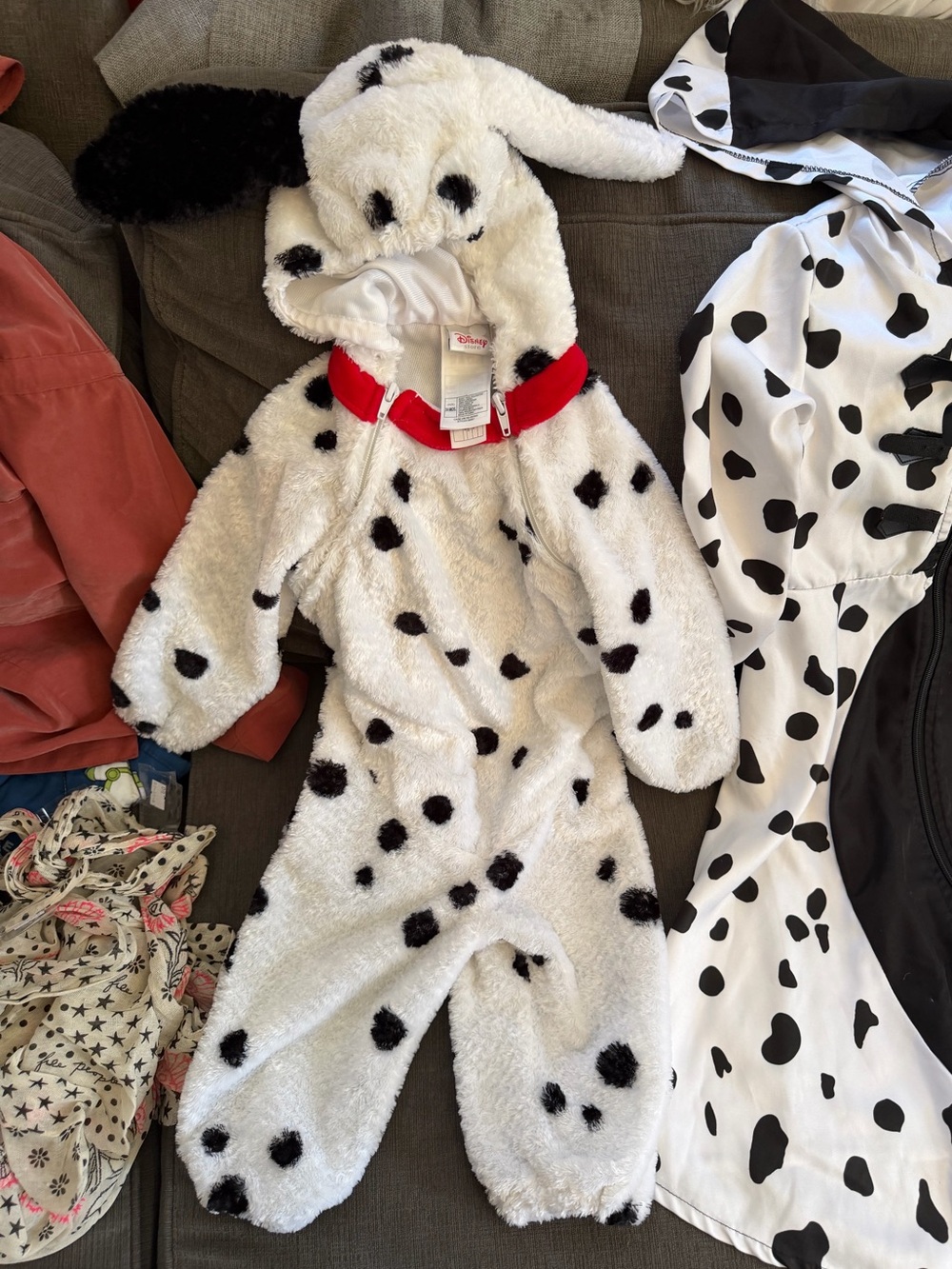 Disney Kids' Dalmatian Fleece Onesie - White with Black Spots
